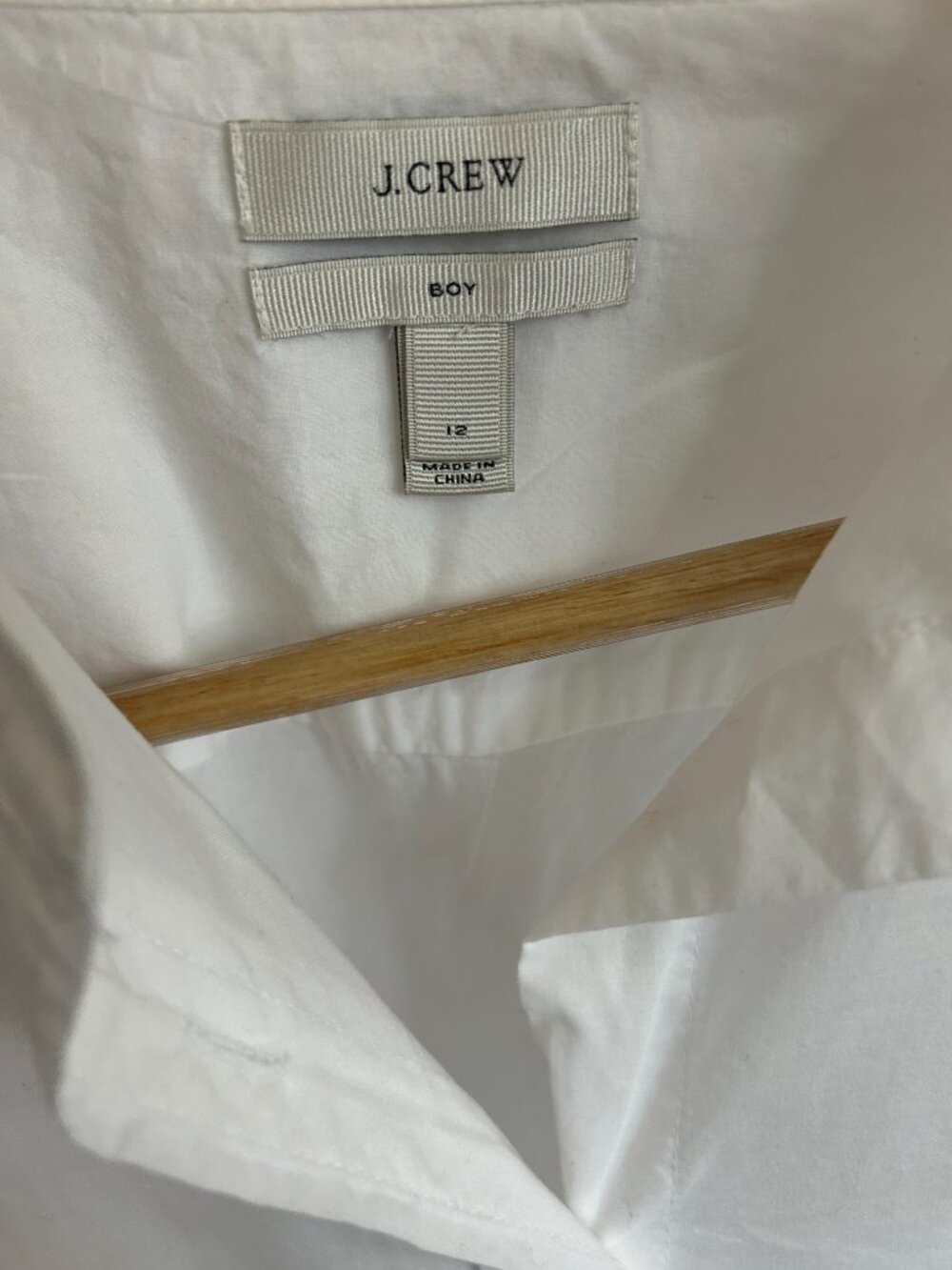 J. Crew Poplin Cotton White Button Down Shirt Size 12 - Picture 2 of 4